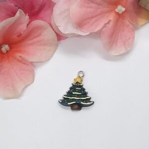 Vintage Acrylic Holiday Christmas Tree Pendant or Charm